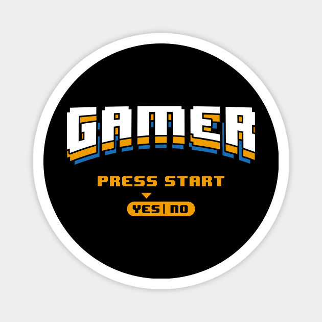 Gamer Press Yes To Start Magnet by Hip City Merch